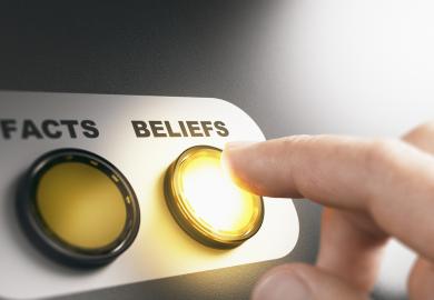Two buttons: one saying 'facts' and the other saying 'beliefs'